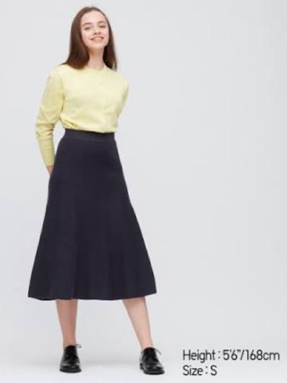 Uniqlo Dark Navy Midi A-Line Skirt